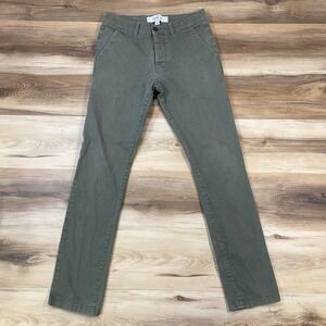 Topman Chinos Mens 30x30 Slim Fit Stretch Cotton Workwear Olive Green Pants